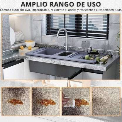 ADHESIVO DE ALUMINIO REPELENTE DE GRASA (Rollo x 5 metros de largo)