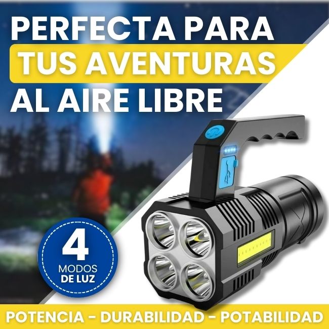 Linterna Militar LED de Largo Alcance – Potencia y visibilidad sin límites