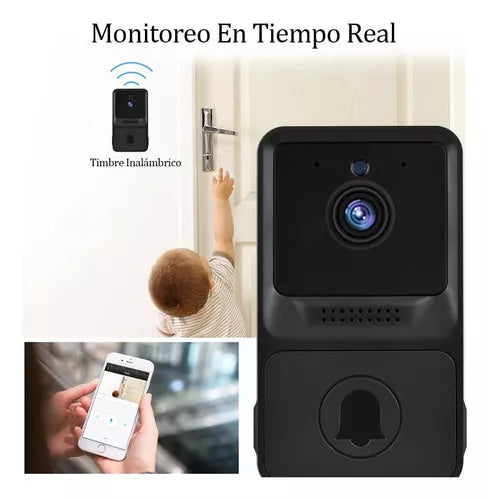 TIMBRE VIDEOPORTERO INALAMBRICO CON VISION NOCTURNA Y SENSOR DE MOVIMIENTOS