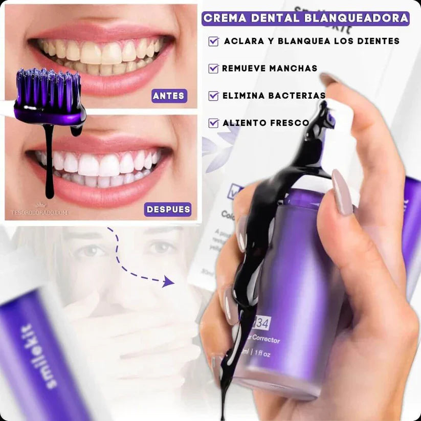 Purple Smile™ - Crema de Dientes Blanqueadora